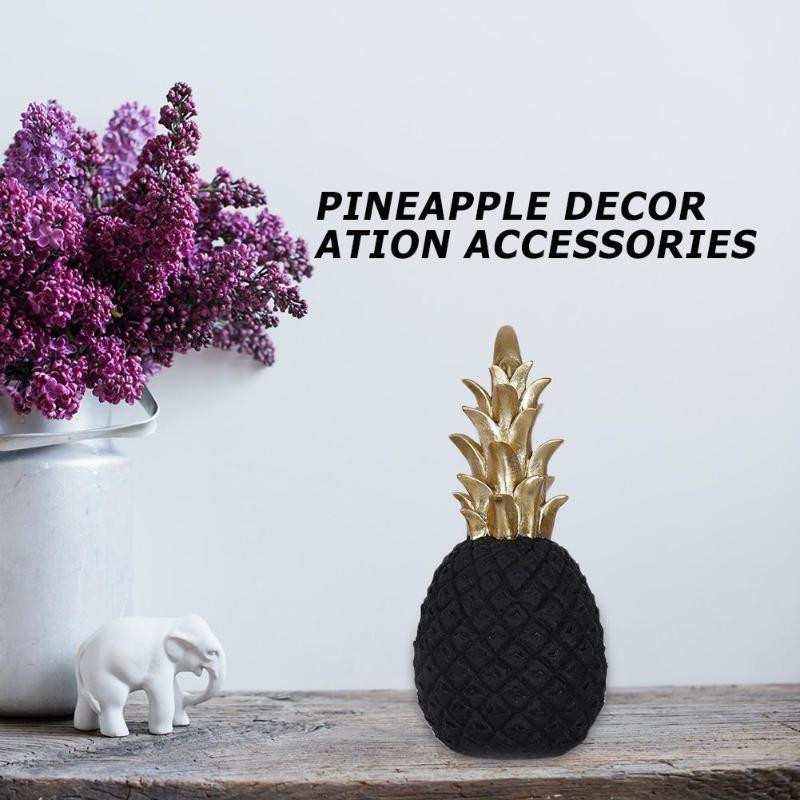 Creativity Modern Pineapple Ornament Synthetic Resin Individual Metal Finishes Craft Wedding Home Desktop Decor Gifts - ebowsos