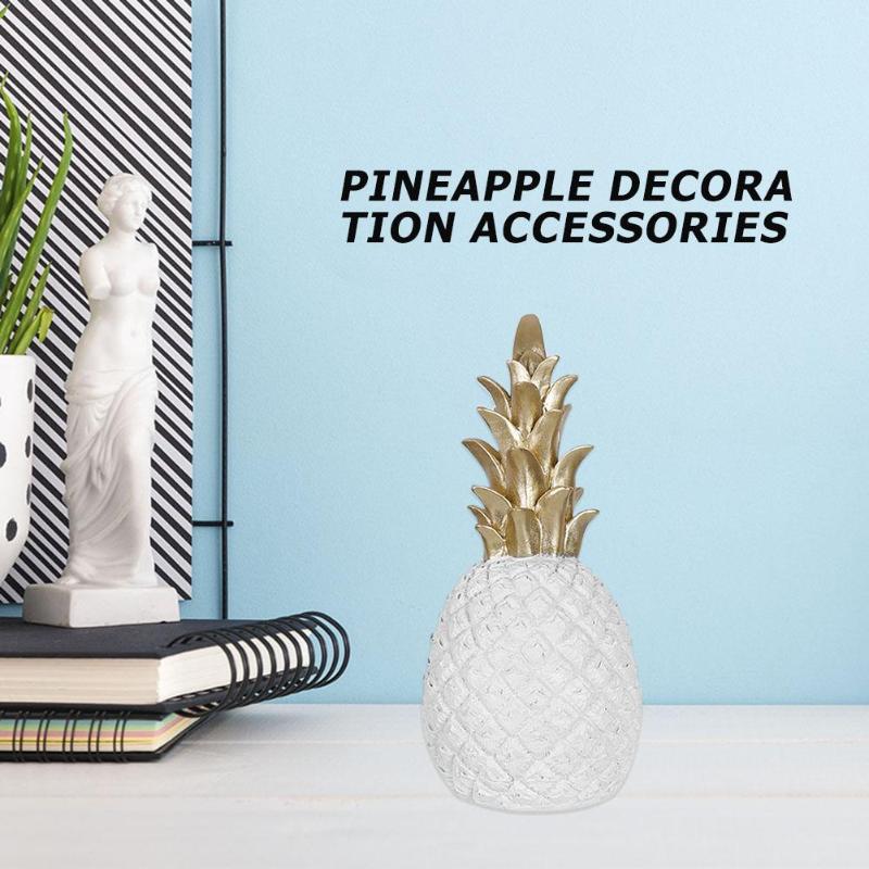 Creativity Modern Pineapple Ornament Synthetic Resin Individual Metal Finishes Craft Wedding Home Desktop Decor Gifts - ebowsos