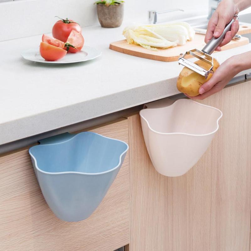 Cupboard Door Back Hanging Garbage Can Plastic Storage Rubbish Container Kitchen Garbage Rubbish Bag Holder Kitchen AccessriesX1 - ebowsos