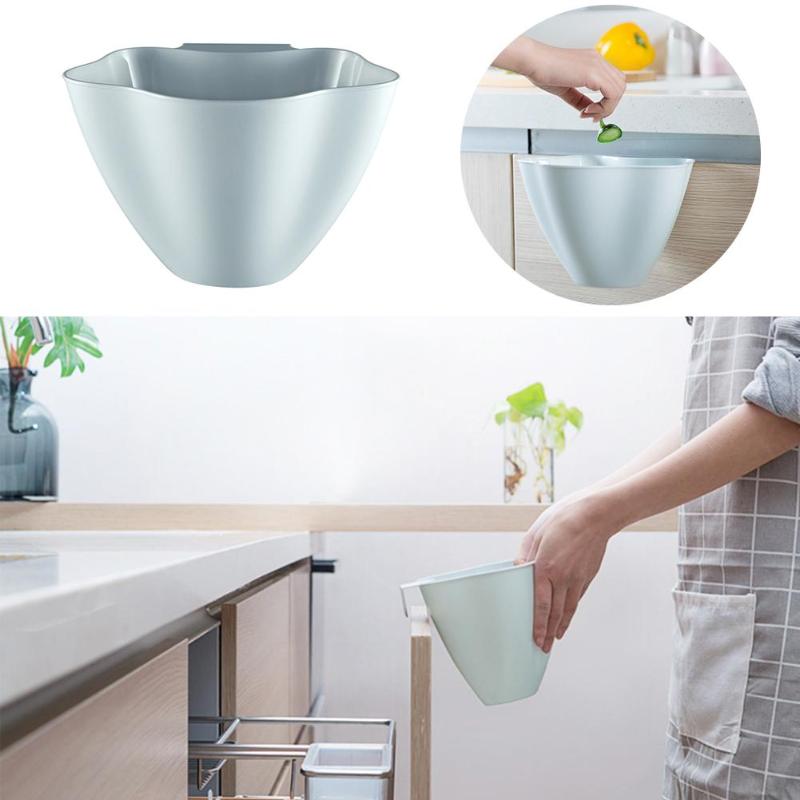 Cupboard Door Back Hanging Garbage Can Plastic Storage Rubbish Container Kitchen Garbage Rubbish Bag Holder Kitchen AccessriesX1 - ebowsos