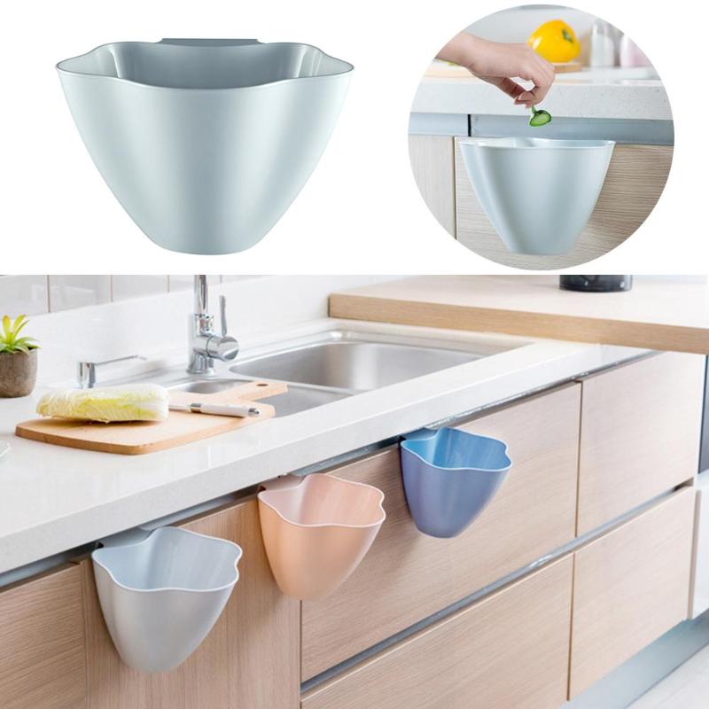 Cupboard Door Back Hanging Garbage Can Plastic Storage Rubbish Container Kitchen Garbage Rubbish Bag Holder Kitchen AccessriesX1 - ebowsos