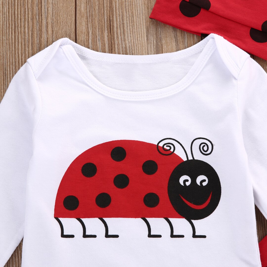 Cute Animals Infant Baby Boy Girl Long Sleeve Cotton Rompers Tops Pants Hats Outfit Set Clothes - ebowsos