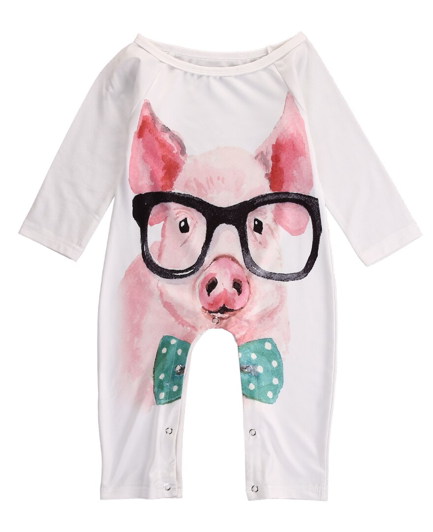 Cute Animals Kids Girl Baby Clothes Cotton Jumpsuit Long Sleeve Romper Sleepsuit Outfit Clothes - ebowsos