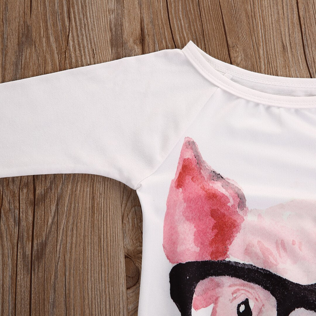 Cute Animals Kids Girl Baby Clothes Cotton Jumpsuit Long Sleeve Romper Sleepsuit Outfit Clothes - ebowsos