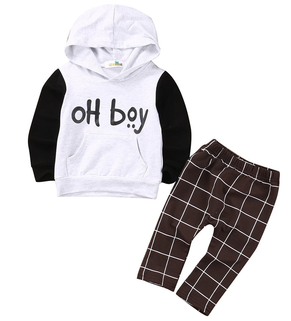 Cute Baby Boy Tracksuit Sweatshirt Tops+Long Pants 2pcs Outfits Clothes Set 0-4Y - ebowsos