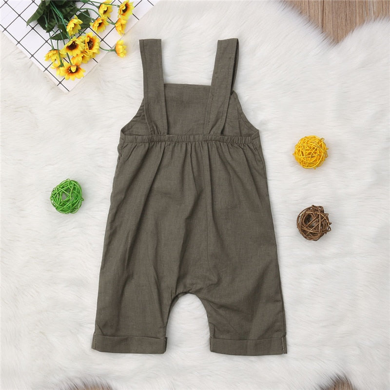 Cute Baby Boys Girls Jumpsuit Dungarees Bib Pants Sleeveless Romper Overalls Outfits Clothes - ebowsos