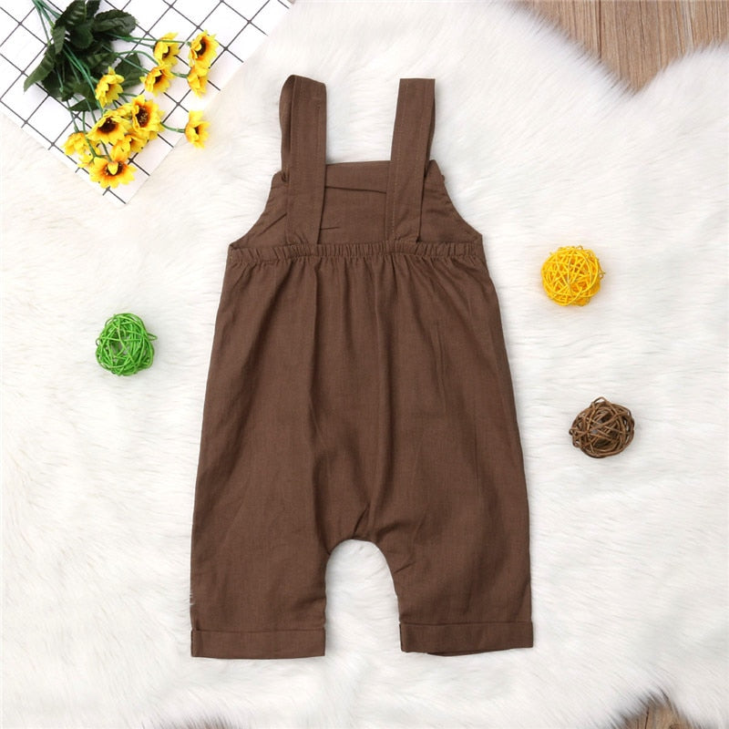 Cute Baby Boys Girls Jumpsuit Dungarees Bib Pants Sleeveless Romper Overalls Outfits Clothes - ebowsos