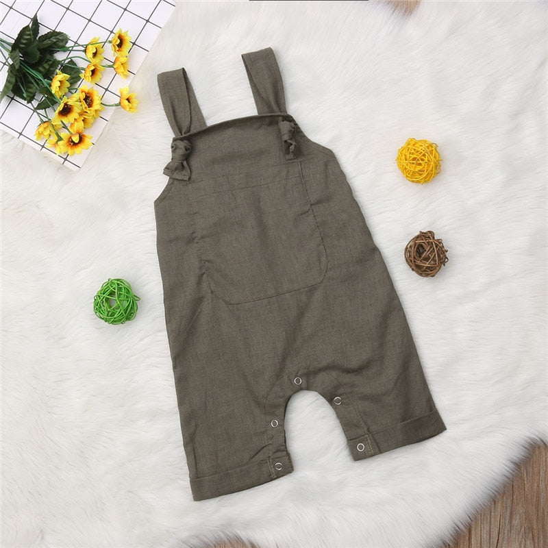 Cute Baby Boys Girls Jumpsuit Dungarees Bib Pants Sleeveless Romper Overalls Outfits Clothes - ebowsos