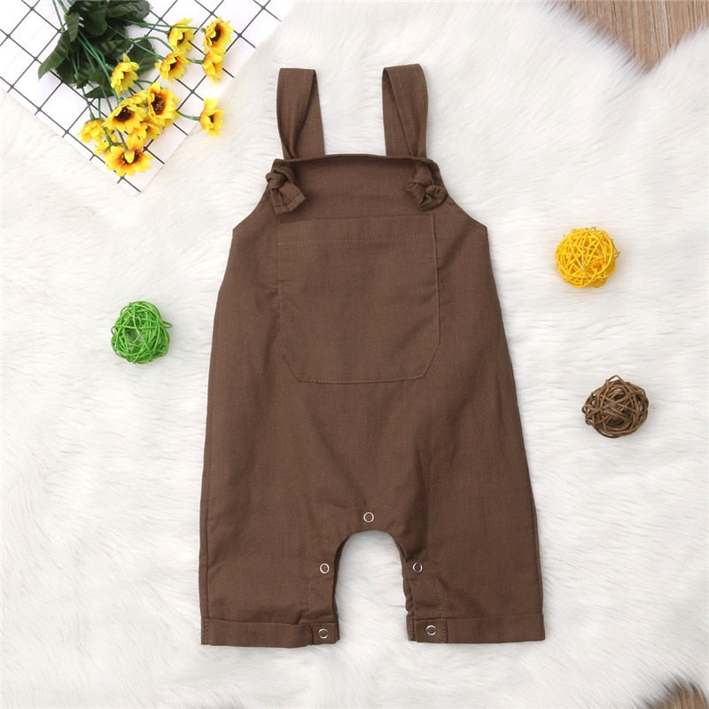 Cute Baby Boys Girls Jumpsuit Dungarees Bib Pants Sleeveless Romper Overalls Outfits Clothes - ebowsos