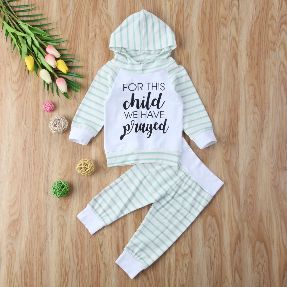 Cute Baby Boys Girls Outfits Clothes Toddker Kids Hoodies Pants Set Autumn 0-24M - ebowsos