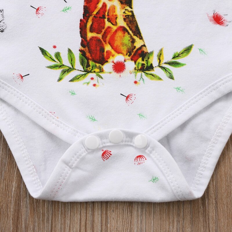 Cute Baby Girl Clothes Newborn Kid Baby Girls Lace Deer Bodysuit Short Sleeve Jumpsuit Outfit Clothes Set - ebowsos