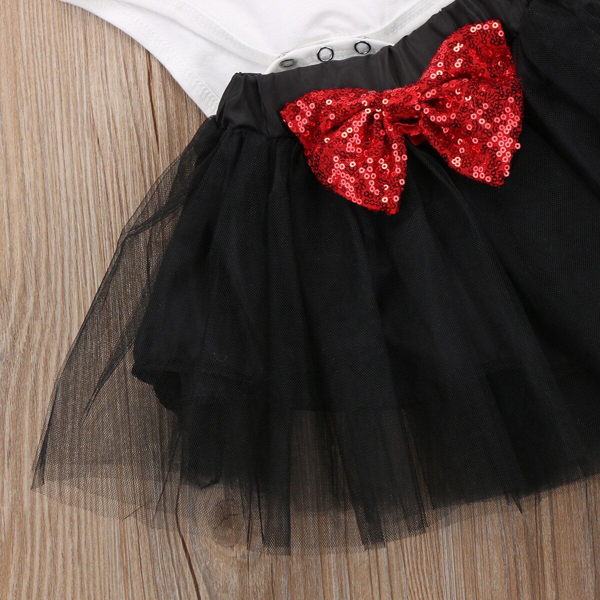 Cute Baby Girl Long Sleeve Cotton Top Letter Sequin Lace Tutu Skirt Outfits Set Clothes - ebowsos