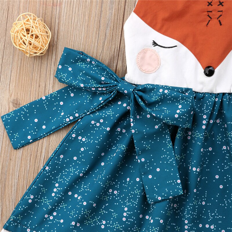 Cute Baby Girls Dress Toddler Kids Halter Cartoon Backless Summer Party Dress Summer Cartoon Sundress Clothing - ebowsos