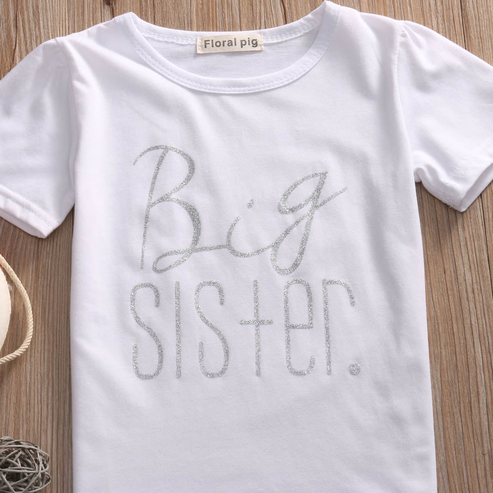 Cute Baby Kids Clothes Big Sister T-shirt  Outfits - ebowsos