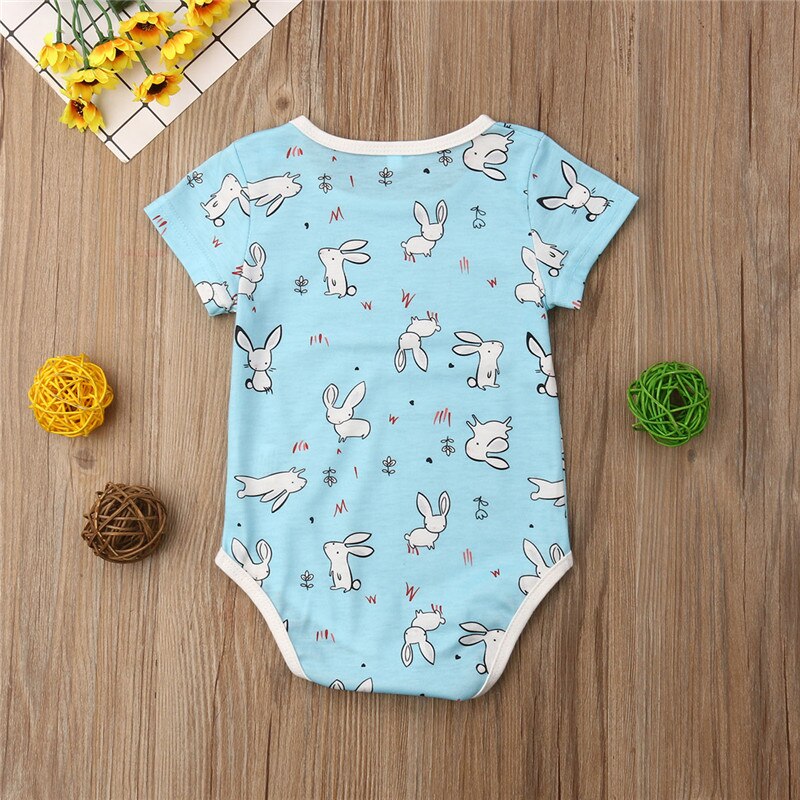 Cute Bunny Newborn Infant Baby Girl Boy Cotton Romper Jumpsuit Sunsuit Outfit Summer - ebowsos