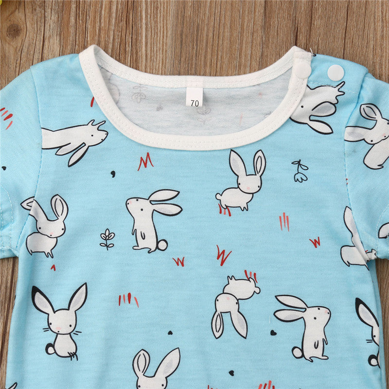 Cute Bunny Newborn Infant Baby Girl Boy Cotton Romper Jumpsuit Sunsuit Outfit Summer - ebowsos