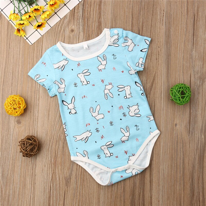 Cute Bunny Newborn Infant Baby Girl Boy Cotton Romper Jumpsuit Sunsuit Outfit Summer - ebowsos