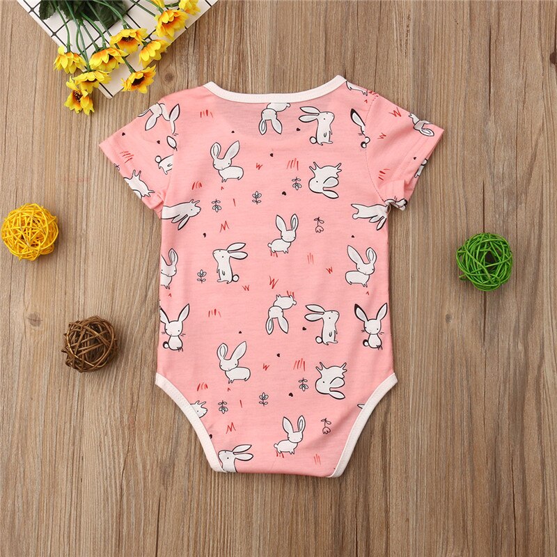 Cute Bunny Newborn Infant Baby Girl Boy Cotton Romper Jumpsuit Sunsuit Outfit Summer - ebowsos