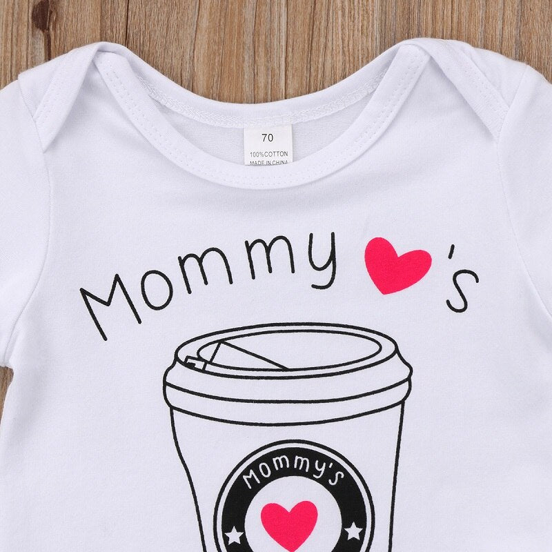 Cute Cartoon Cup Newborn Baby Girls Boys Clothing Sets Bodysuit Long Pants Leggings 3Pcs Outfits Set Clothes - ebowsos