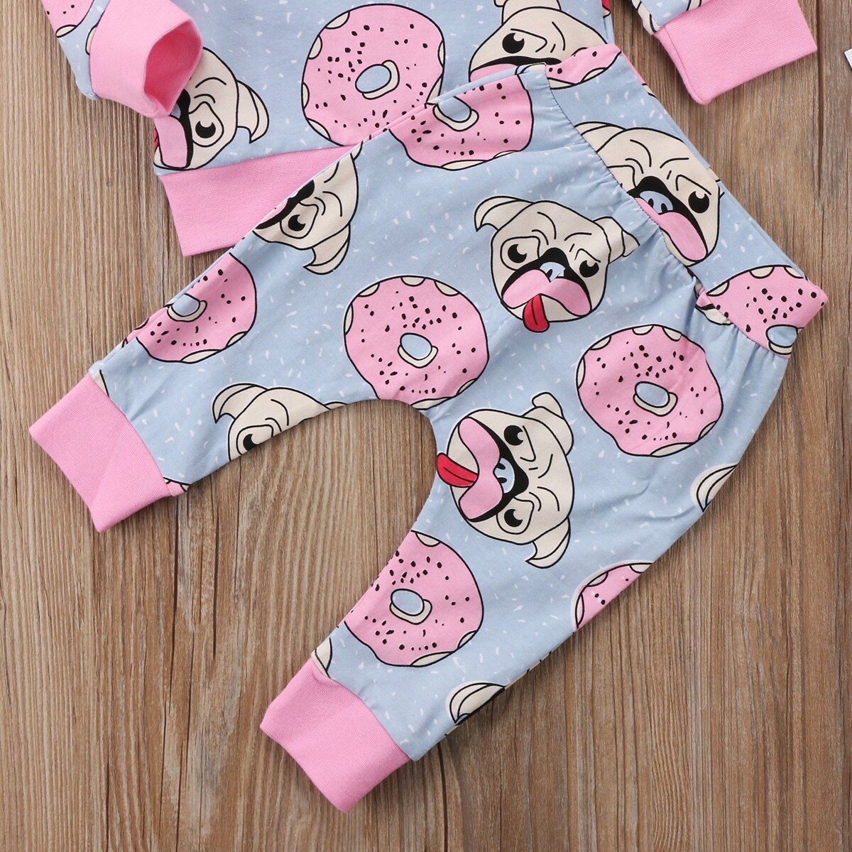 Cute Cartoon Dog Newborn Kid Baby Girl Floral Clothes Long Sleeve Clothing Sets Jumpsuit Long Cotton Pants Outfits  3pcs - ebowsos