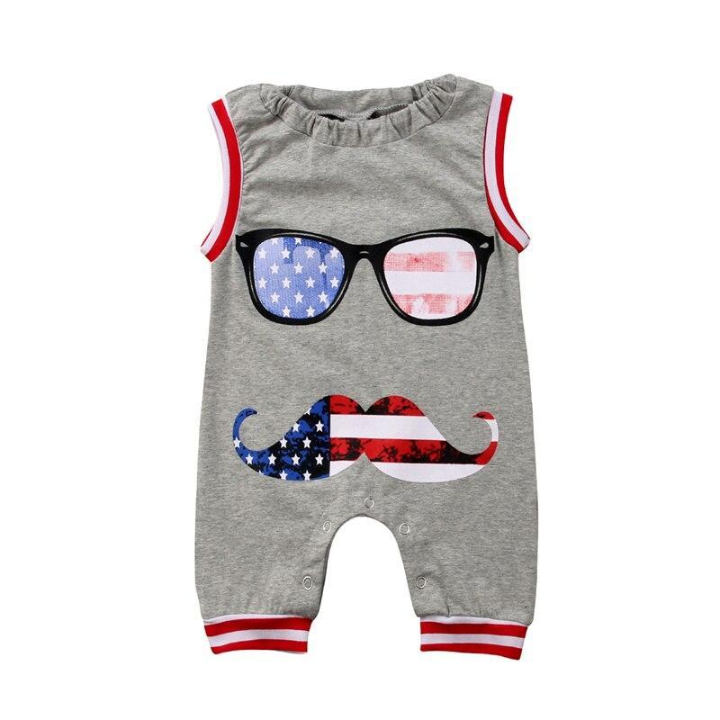 Cute Cartoon Print Summer Infant Playsuit Clothes Newborn Kids Baby Boy Cotton Sleeveless Romper Jumpsuit Outfits Clothes - ebowsos