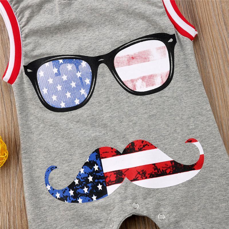 Cute Cartoon Print Summer Infant Playsuit Clothes Newborn Kids Baby Boy Cotton Sleeveless Romper Jumpsuit Outfits Clothes - ebowsos