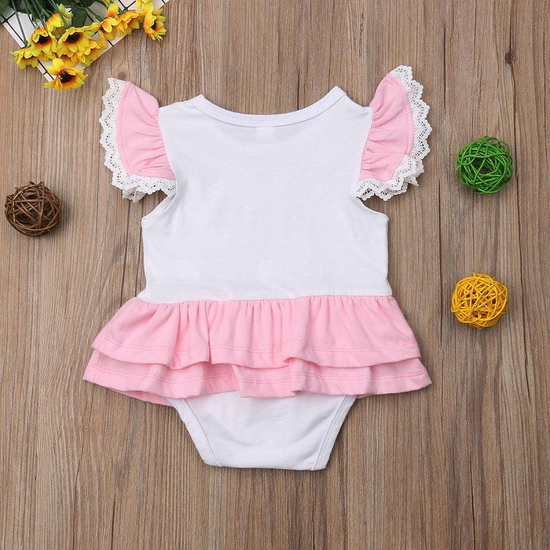 Cute Cartoon unicorn Romper Baby Girl Sleeveless Jumpsuit Tulle Tutu Dress Outfit Clothes - ebowsos