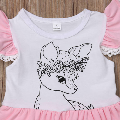 Cute Cartoon unicorn Romper Baby Girl Sleeveless Jumpsuit Tulle Tutu Dress Outfit Clothes - ebowsos