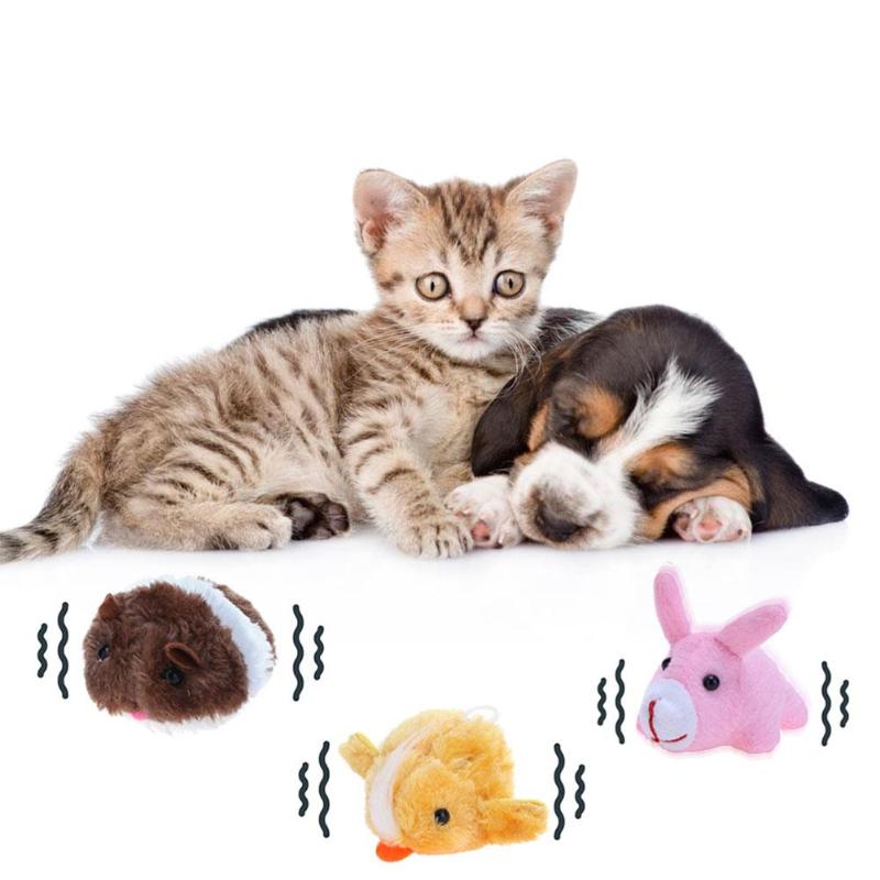 Cute Cat Animals Toy Plush Stuffed Walking Pulling Shake Pet Dogs Chew Bite Teaser Funny Toys Interactive Cat Toys Pet Supplies - ebowsos