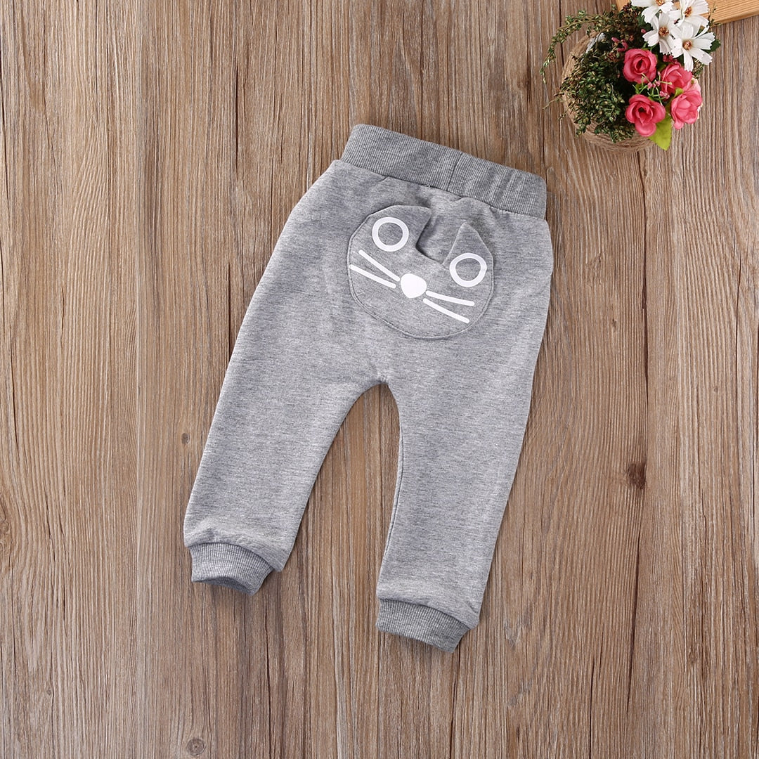 Cute Cat Kitten Baby Kids Boys Girls Trousers Harem Pants Bottoms Clothes 3-24M - ebowsos