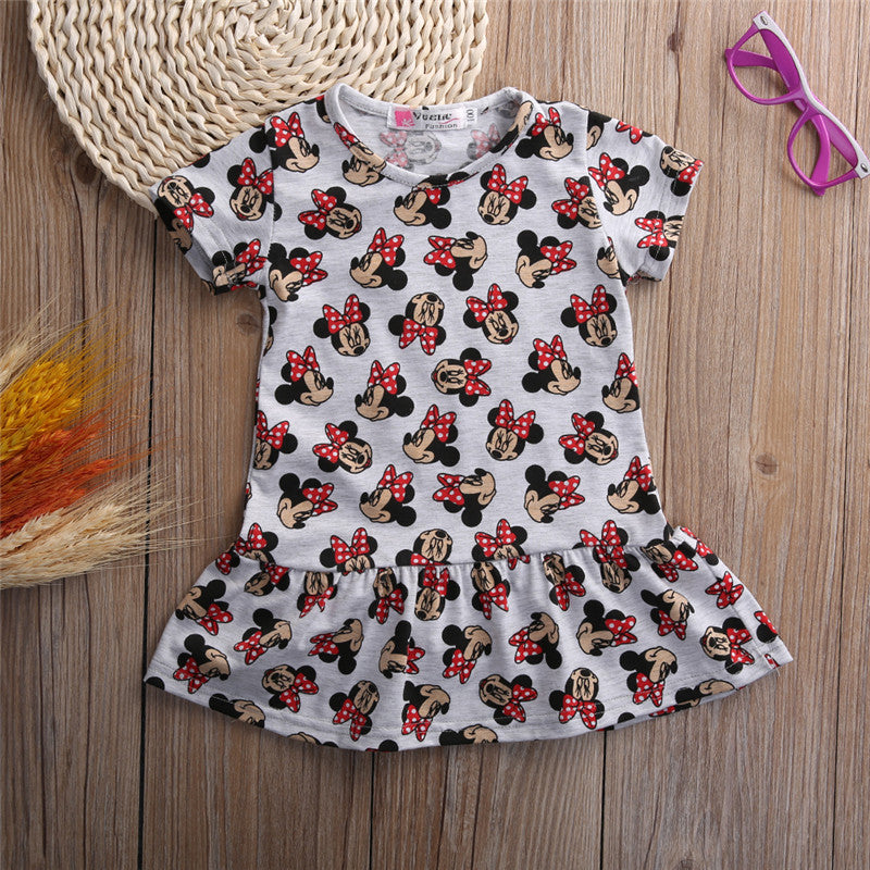 Cute Children Kids Baby Girls Dresses Clothes Child Cartoon Summer Mini Short Dress Kid Enfant Garments Clothing - ebowsos