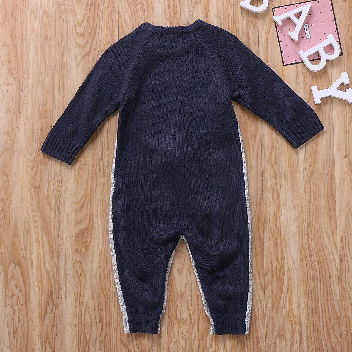 Cute Christmas Baby Romper Newborn Baby Boy Girl Deer Wool Knitting Romper Long Sleeve Jumpsuit Outfits - ebowsos