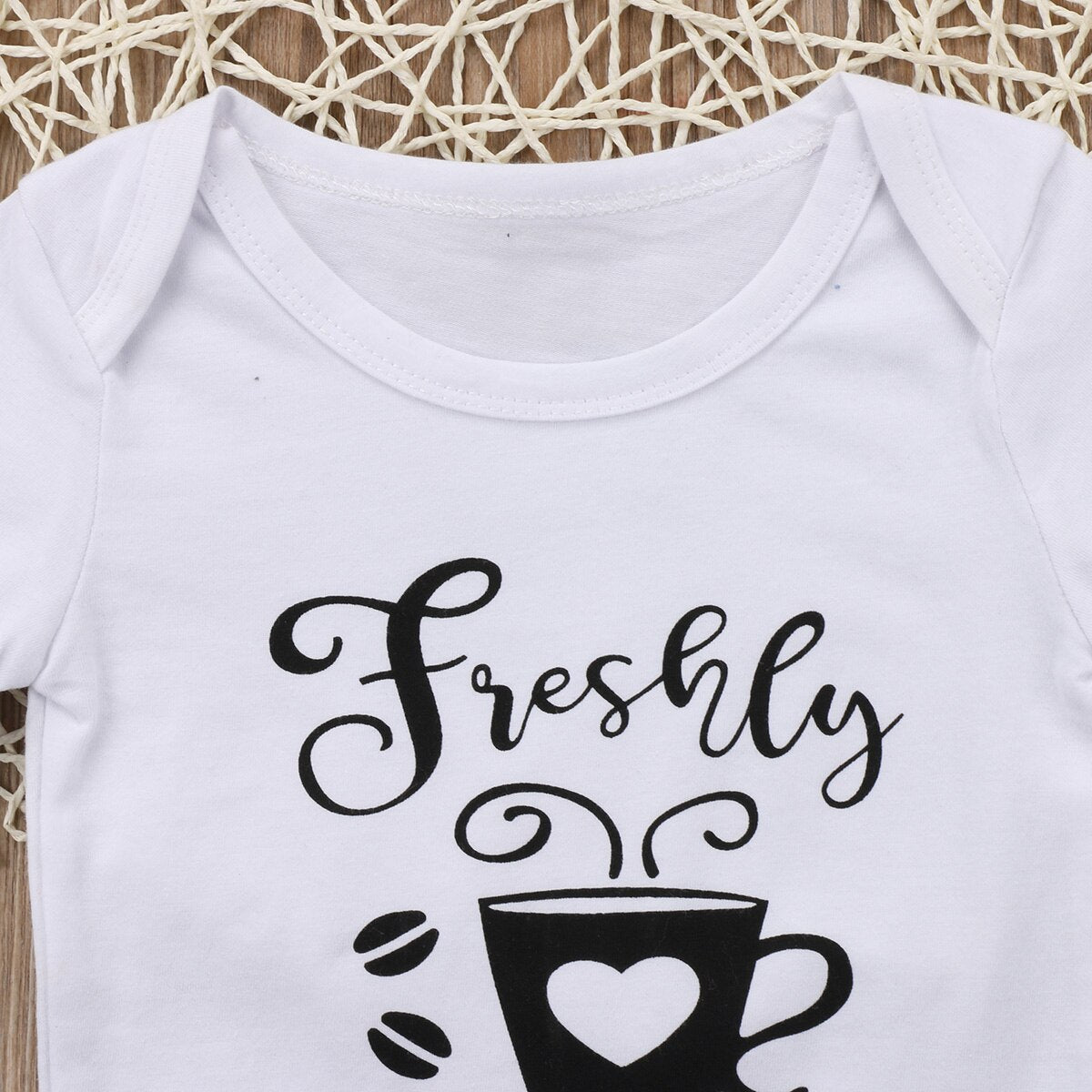 Cute Cup Letter Baby Girl Boy Short Sleeve Cotton jumpsuit Cotton Top T-shirts Bodysuit Newborn Toddler Clothes - ebowsos