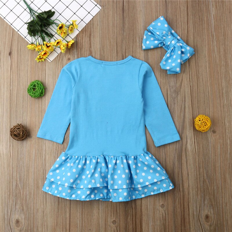 Cute Deer Infant Baby Girl Dresses Polka Dots Party Princess Dress Outfits Set - ebowsos