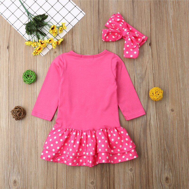 Cute Deer Infant Baby Girl Dresses Polka Dots Party Princess Dress Outfits Set - ebowsos