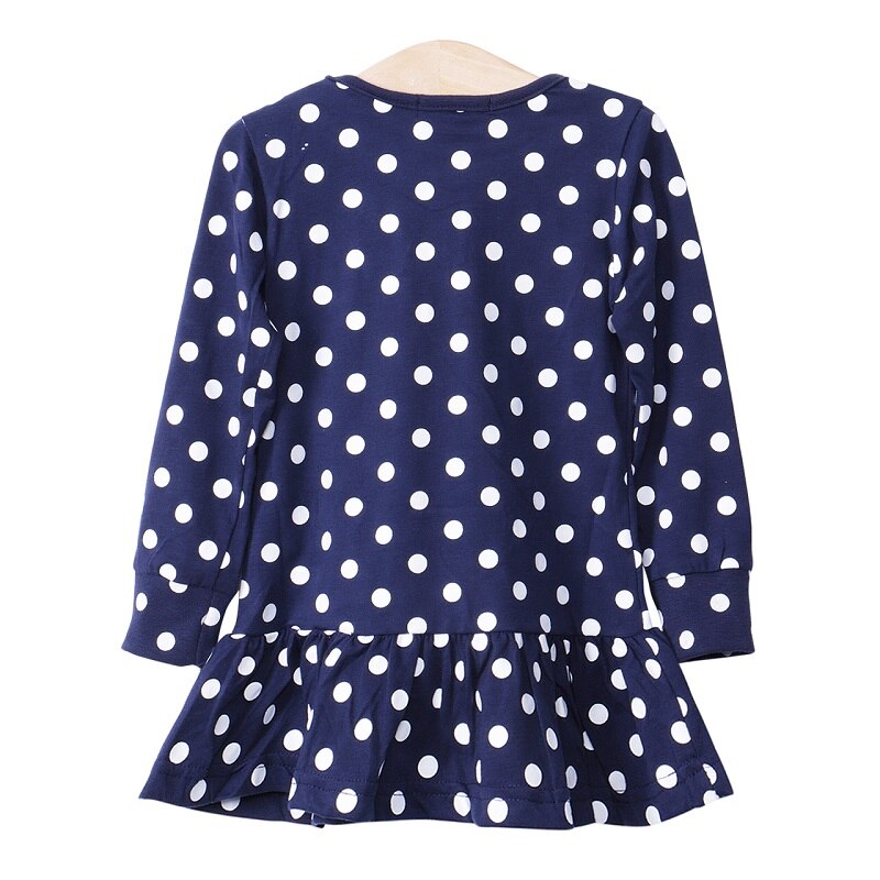 Cute Deer Polka Dots Girl Dress Children Kids Clothing Long Sleeve Cotton Top T-Shirt - ebowsos