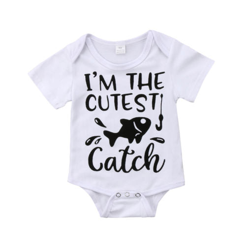 Cute Fish Summer  Baby Girls Boys Short Sleeve Bodysuit Newborn Cotton Jumpsuit Outfits Sunsuit Clothes - ebowsos