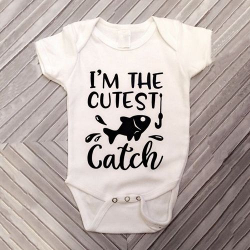 Cute Fish Summer  Baby Girls Boys Short Sleeve Bodysuit Newborn Cotton Jumpsuit Outfits Sunsuit Clothes - ebowsos