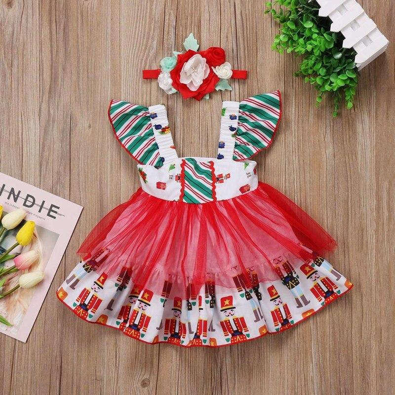 Cute Floral Girls Dresses Baby Toddler Girl Dress Flower Princess Party Tulle Baby Pirncess Dresses+Headbands - ebowsos