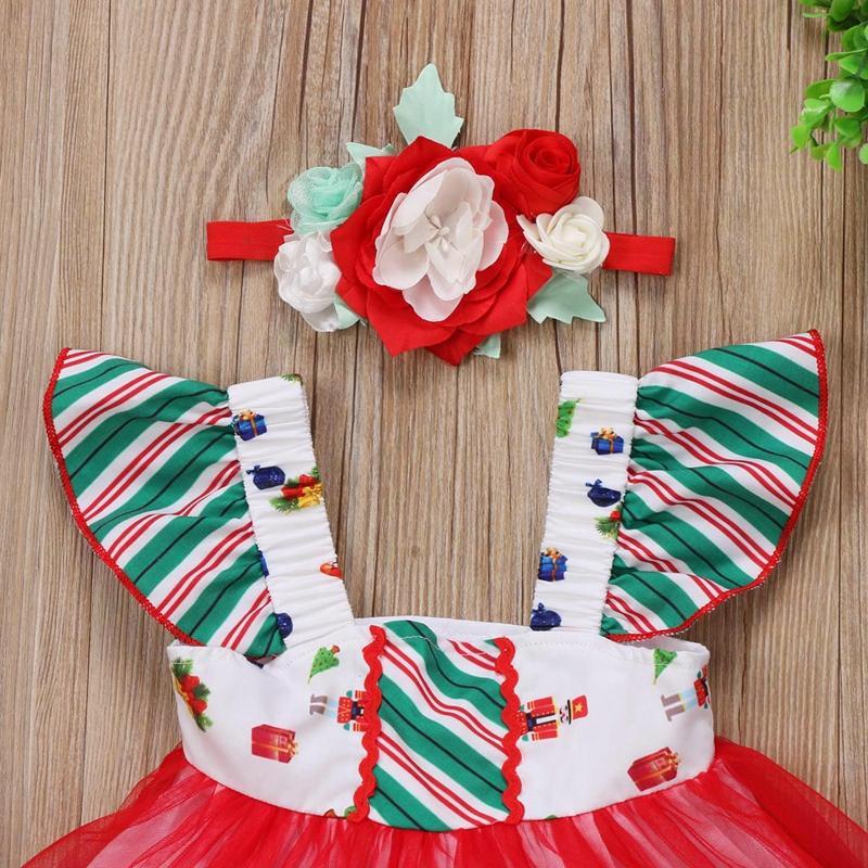 Cute Floral Girls Dresses Baby Toddler Girl Dress Flower Princess Party Tulle Baby Pirncess Dresses+Headbands - ebowsos