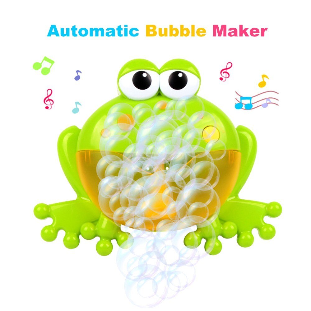 Cute Frog Bubble Machine Musical Bathtub Soap Children's Shower Supplies Baby Bath Shower Cap Bubble Maker-ebowsos