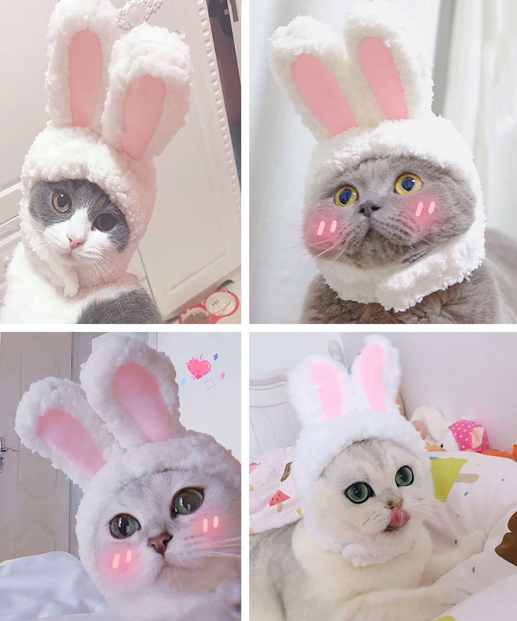 Cute Funny Pet Cat Dog Bunny Ears Dress Cap Easter Rabbit Ear Headdress Costume Cosplay Clothing Props For Home Pet-ebowsos