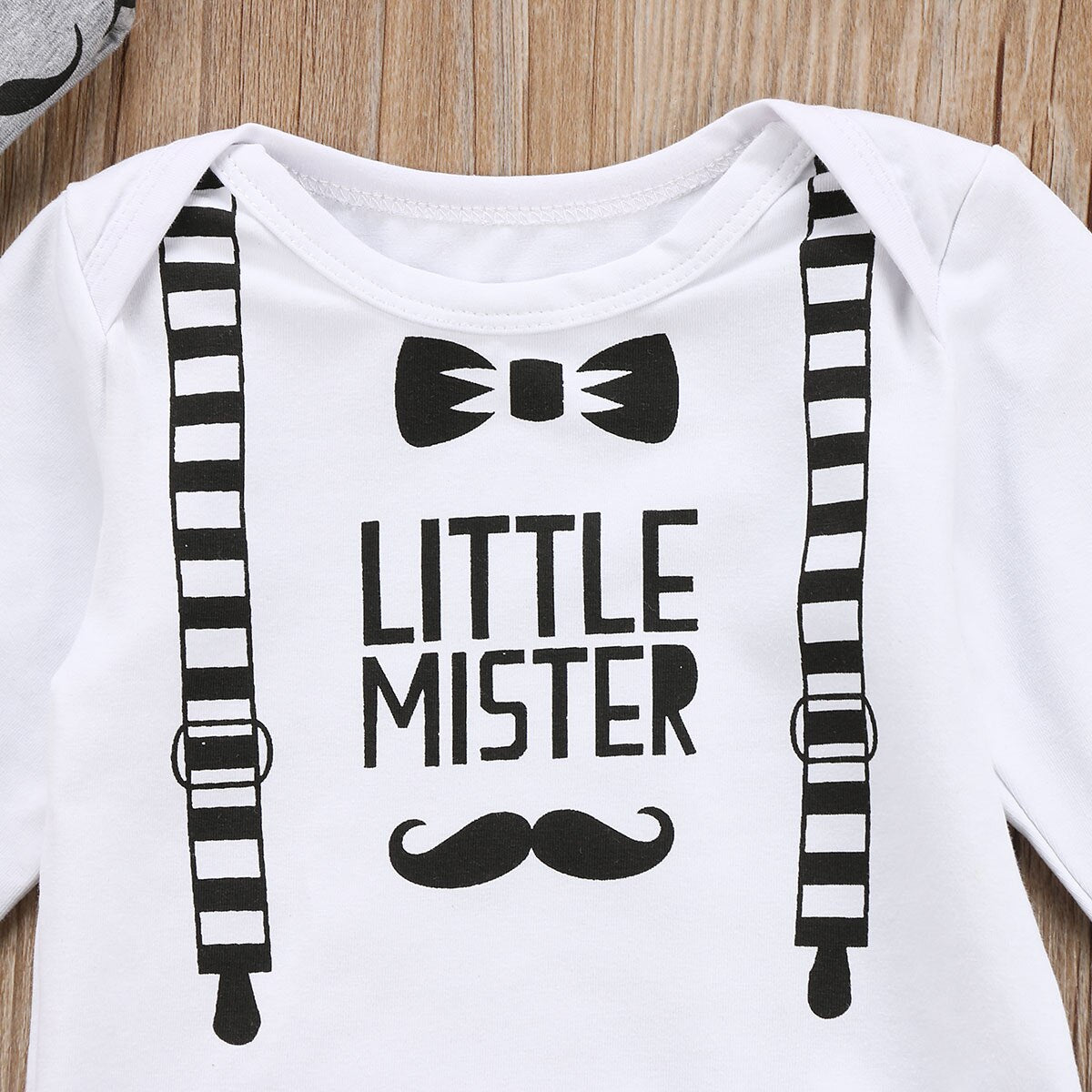 Cute Gentleman Baby Boys Long Sleeve Jumpsuit Bodysuit Pants Trousers Clothes Outfits 0-18M 3PCS Set - ebowsos