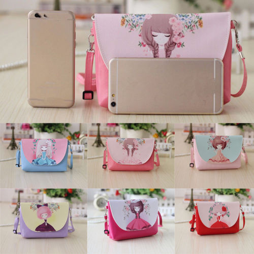 Cute Girls Cat Tote Handbag Shoulder Messenger Bags Crossbody Wallet Fashion - ebowsos