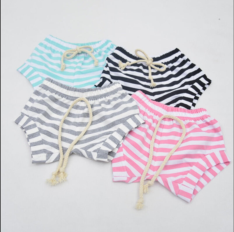 Cute Infant Baby Boys Girls Baggy Shorts Bottoms Stripes Toddler Summer Bloomers - ebowsos