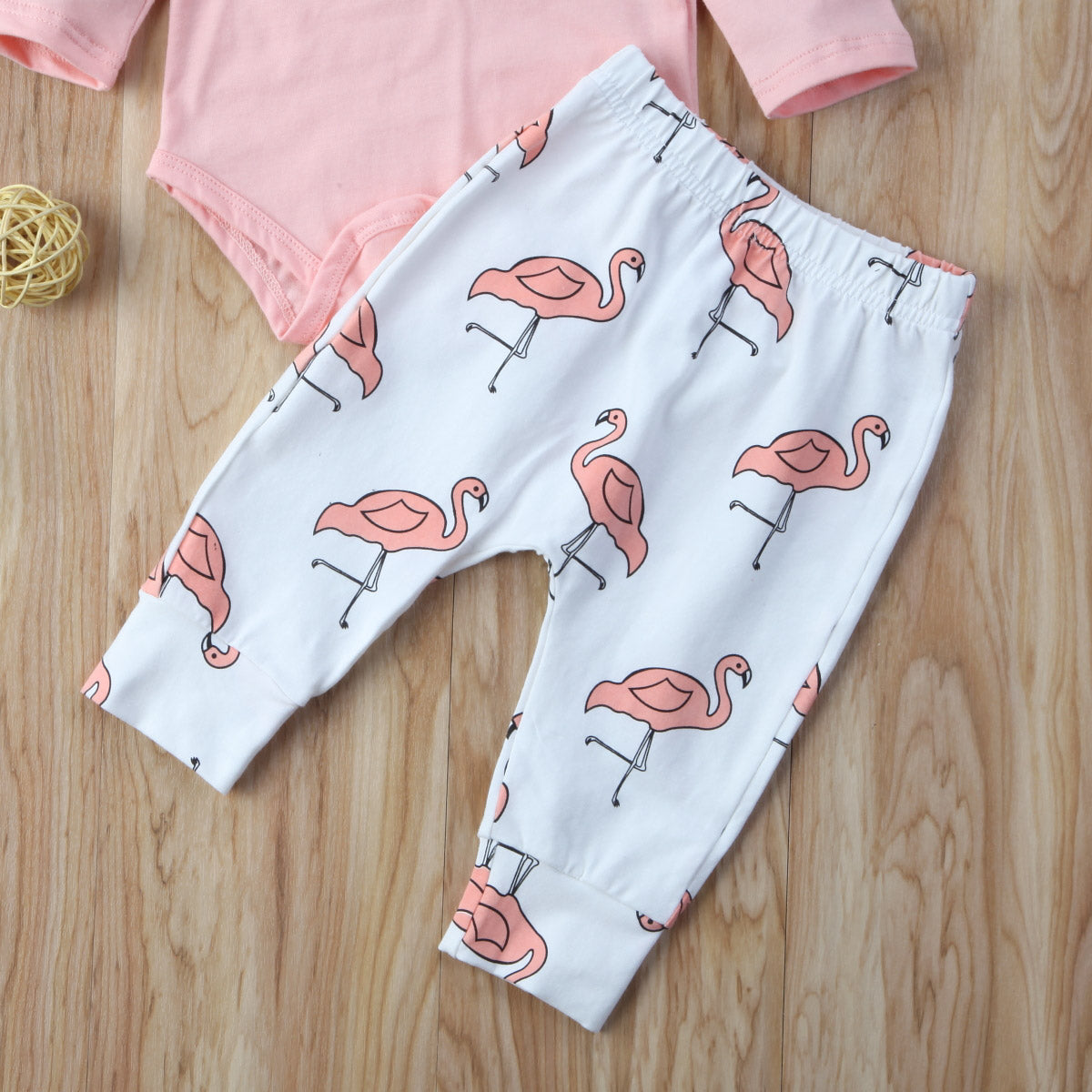 Cute Infant Baby Boys Romper Flying Sleeve Tops + Long Pants Flamingo Headband 3PCS Clothes Set Cute Outfits - ebowsos