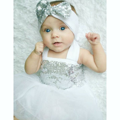 Cute Infant Kids Baby Girls Clothes Dress Toddler Jumpsuit Sleeveless Princess Clothing Dresses+Headband Outfits 2PCS 0-18M - ebowsos