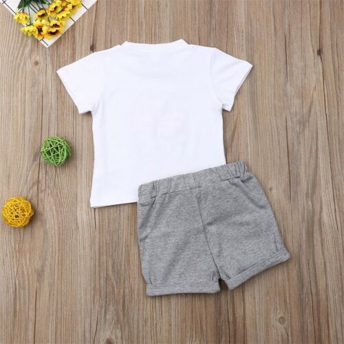 Cute Infant Toddler Baby Boy Summer Short Sleeve T-shirt+Shorts Outfits Clothes - ebowsos