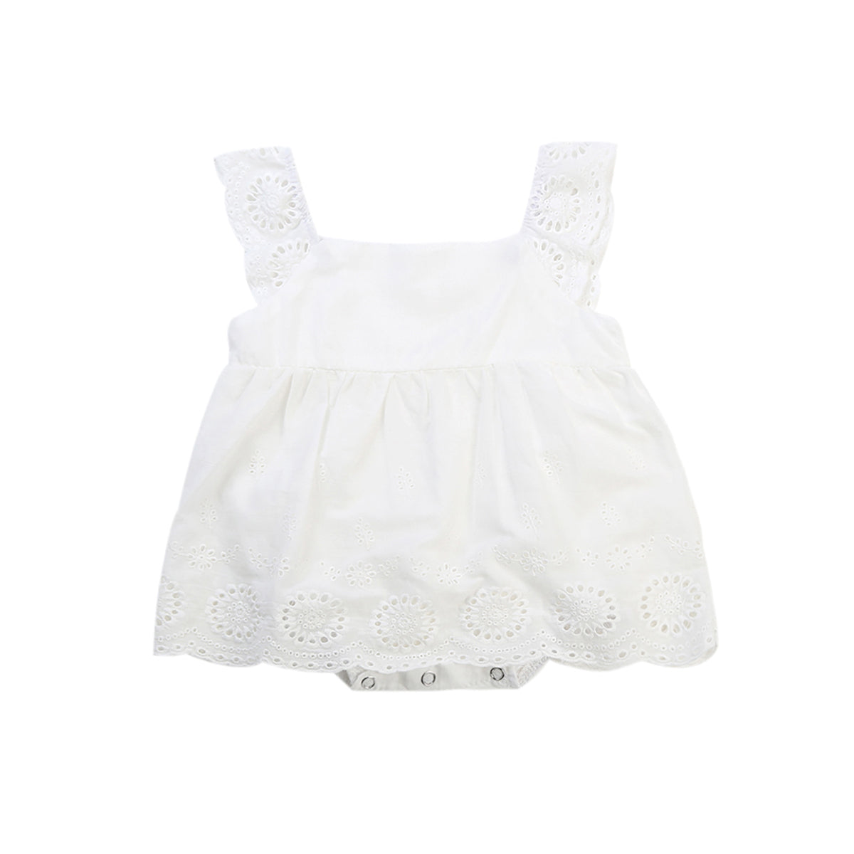 Cute Kids Baby Girl Infant Lace Jumpsuit Bodysuit Cotton Short Sleeve Clothes Outfit Summer - ebowsos