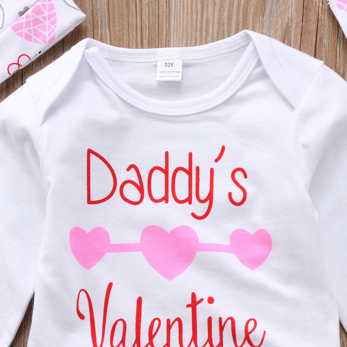 Cute Letter Heart Print Baby Girls Tops Long Sleeve Cotton Romper Pants Leggings Hat Outfits Set Clothes - ebowsos